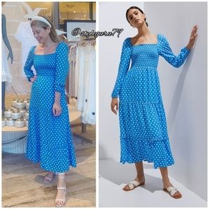 Anthropologie, DOLAN Smocked Maxi Polka Dot Dress